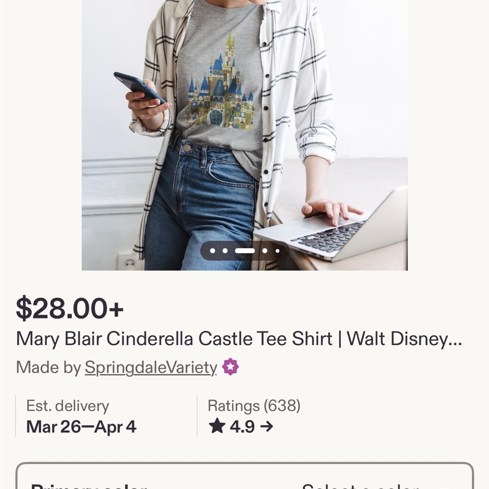 Original design Disney Mary Blair Magic Kingdom Cinderella’s Castle tee - Picture 4 of 5